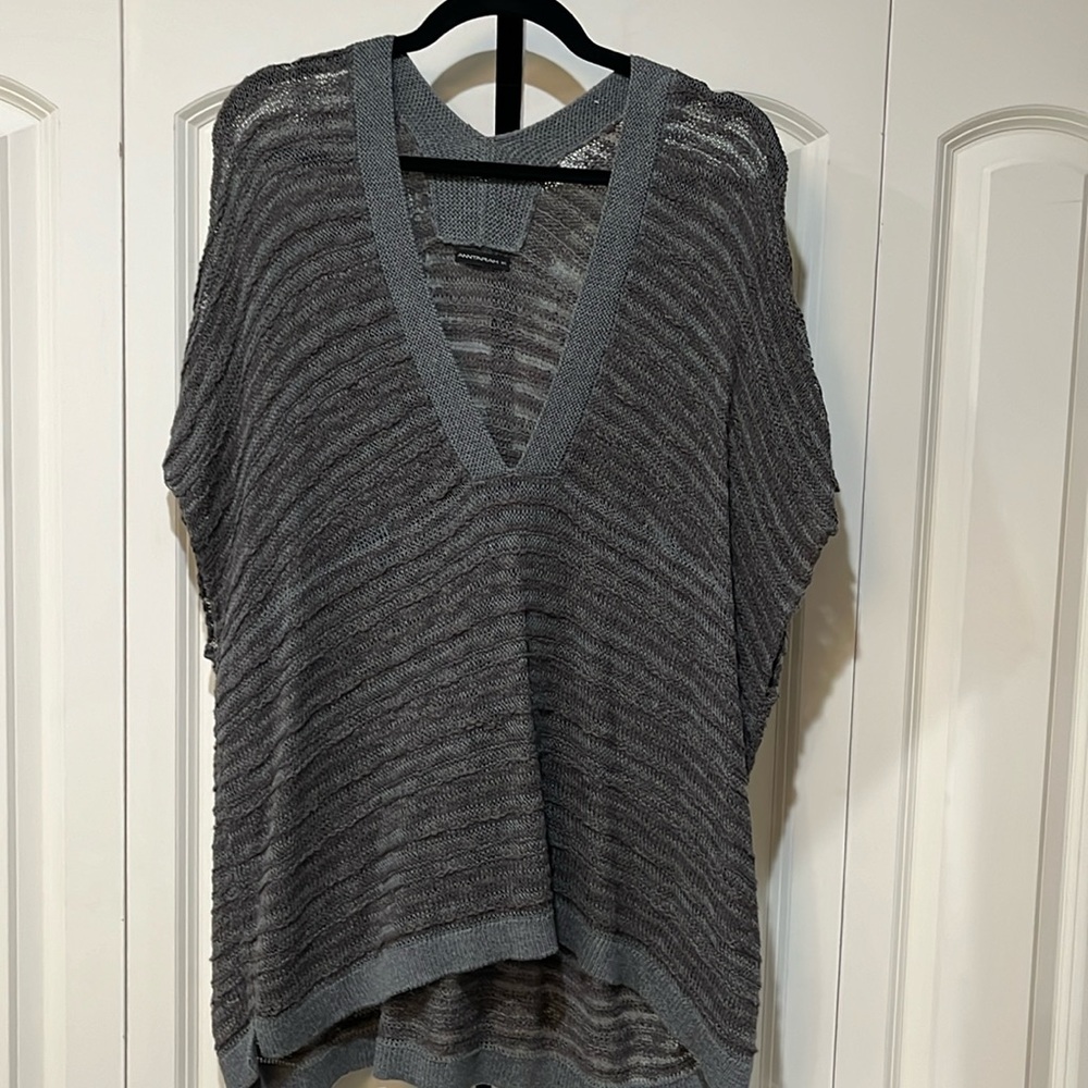 Anntarrah Peruvian lightweight organic cotton V-neck cap sleeve tunic size M/L